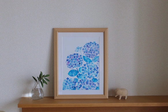 水彩畫海報 (A4) 「繡球花」