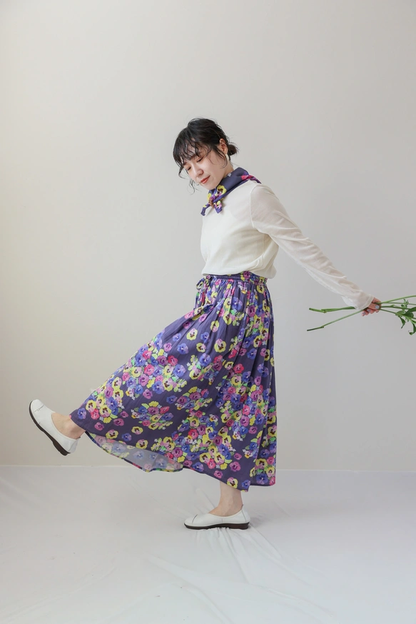 オーガニックコットンスカート　「パンジー」