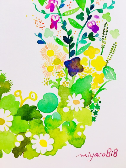 水彩画ポスター(30cm×30cm)　「コーラス」