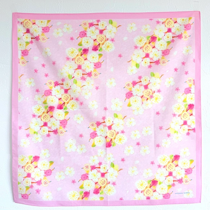スカーフにもなる水彩画ハンカチ「桜」