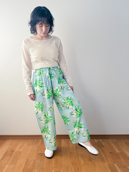 オーガニックコットンワイドパンツ　「すずらん」
