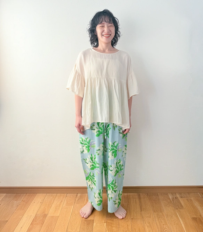 オーガニックコットンワイドパンツ　「すずらん」
