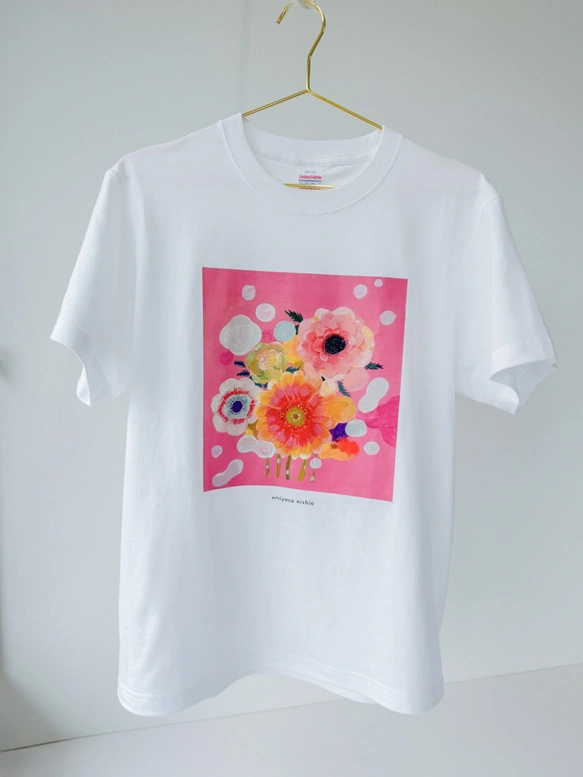 水彩画を着るTシャツ　「Pink Harmony」