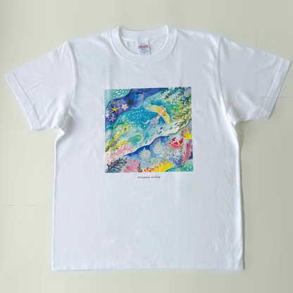 水彩画を着るTシャツ　「深海の人魚姫」